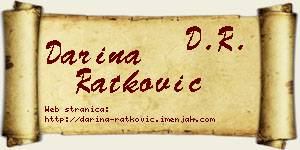Darina Ratković vizit kartica